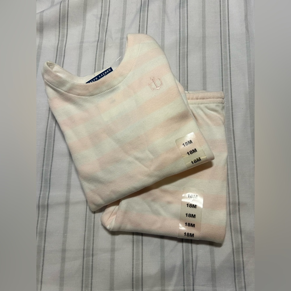 Polo Ralph Lauren Baby Girl Pink Stripe 2-piece Set